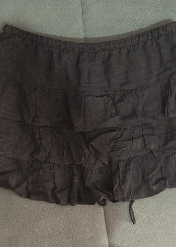 xs Beden gri Renk Bershka Fırfırlı Etek