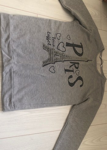 Gri Baskılı Paris Sweatshirt - Görsel 3