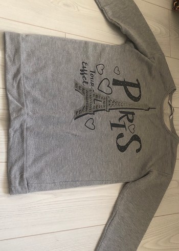 Gri Baskılı Paris Sweatshirt - Görsel 2