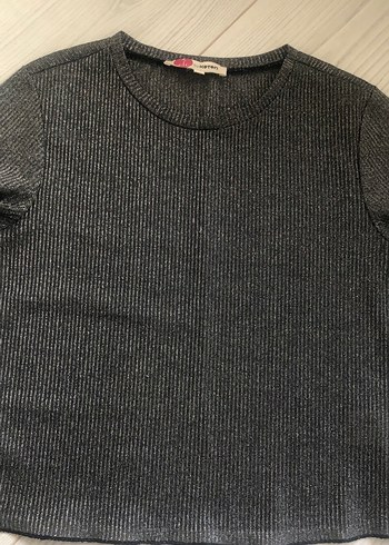 Gri Kısa Kollu Kadın Triko - Görsel 3