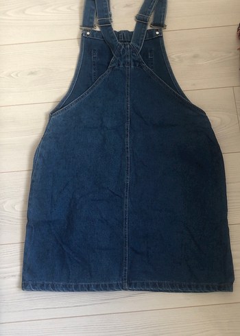 Kadın Lacivert Denim Midi Salopet - Görsel 2