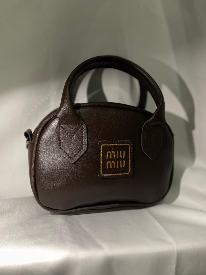 Miu Miu Kahverengi Deri Kadın Çanta - Görsel 4