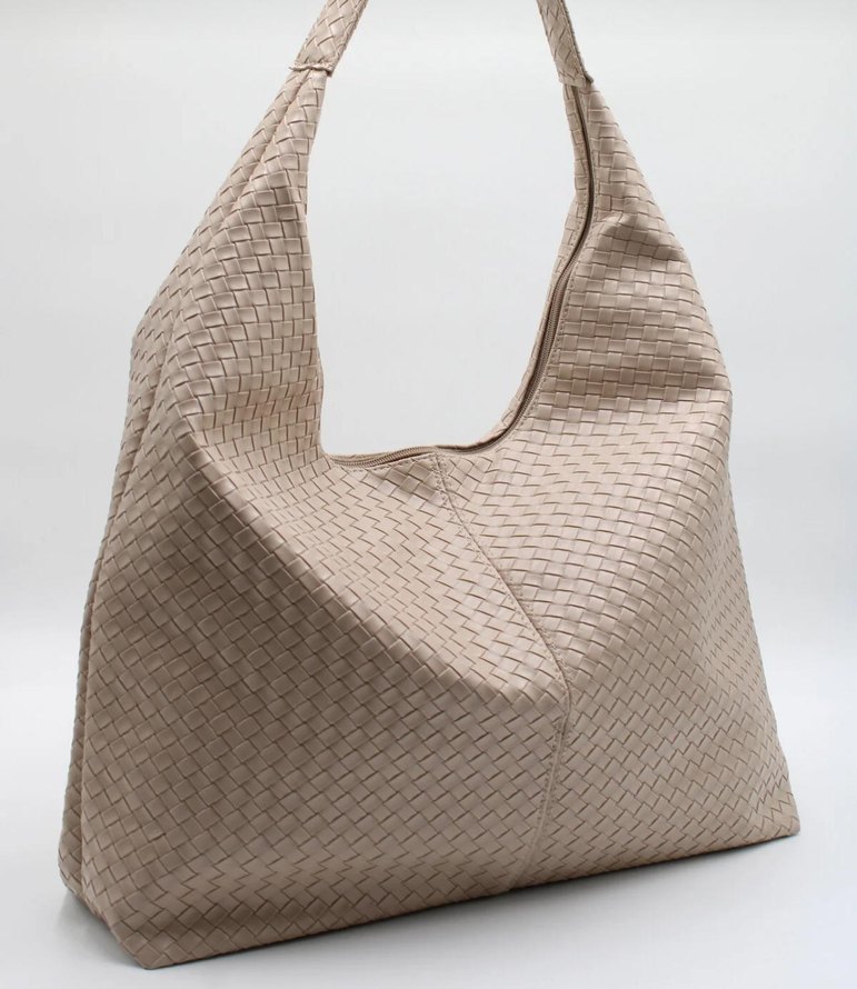 Bej Deri Kadın Omuz Çantası - Görsel 3