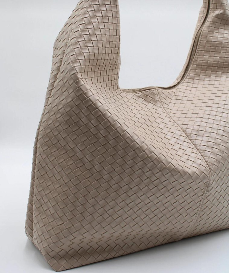 Bej Deri Kadın Omuz Çantası - Görsel 5