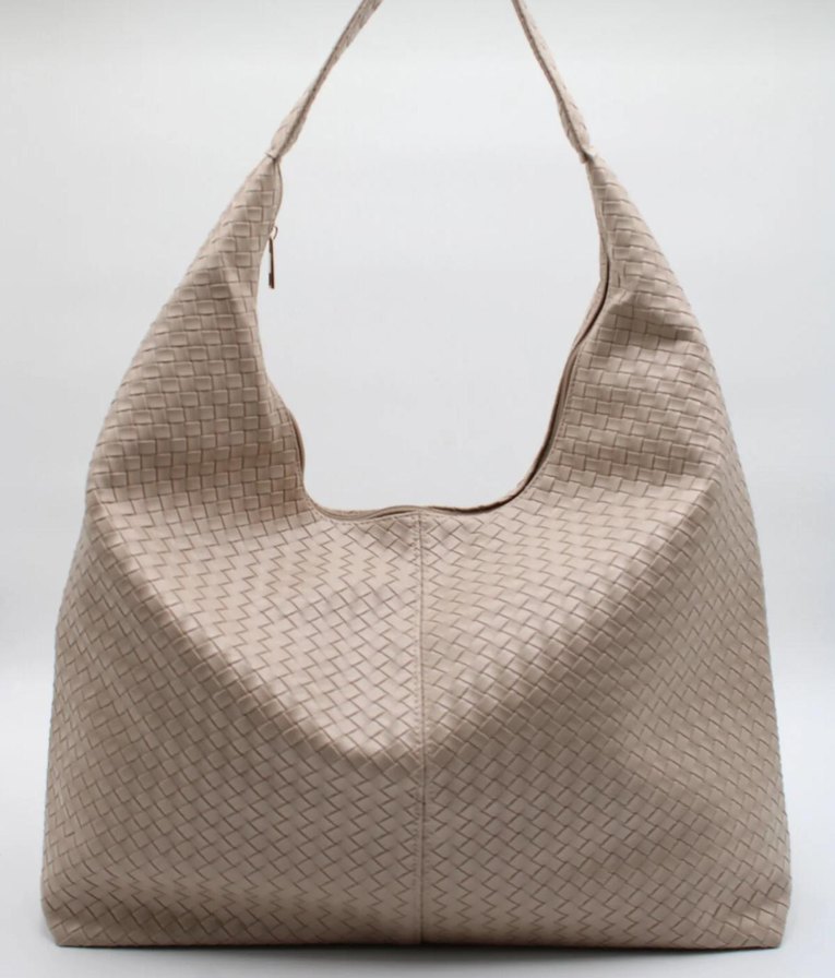 Bej Deri Kadın Omuz Çantası - Görsel 4