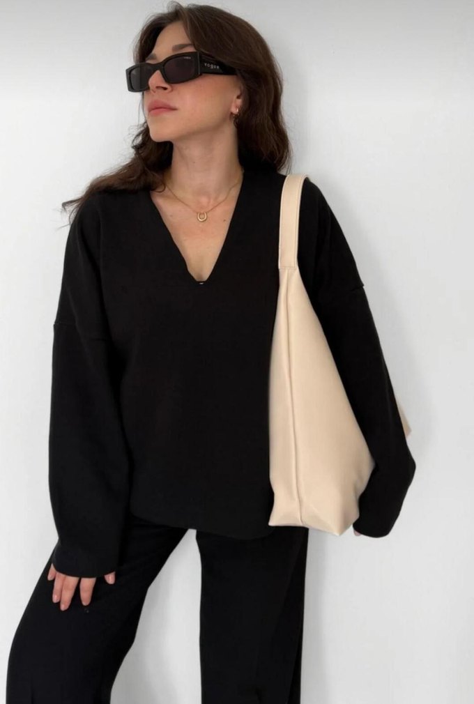 Bej Deri Minimalist Kadın Çanta - Görsel 2