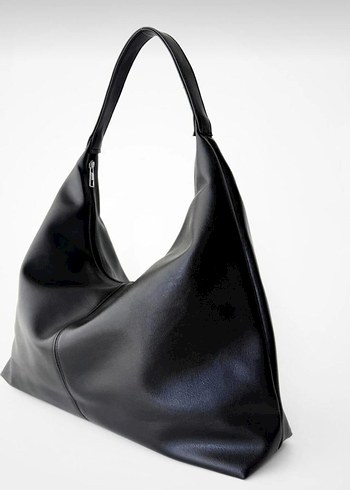 Siyah Deri Kadın Omuz Çantası - Görsel 3