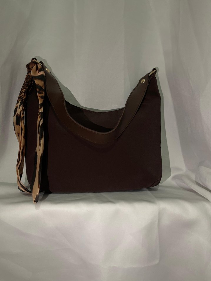 Kahverengi Deri Leopar Desenli Kadın Çanta - Görsel 5