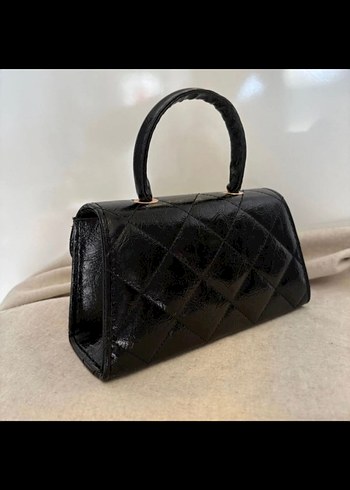 Siyah Deri Yılan Desenli Klasik Kadın Çanta - Görsel 5