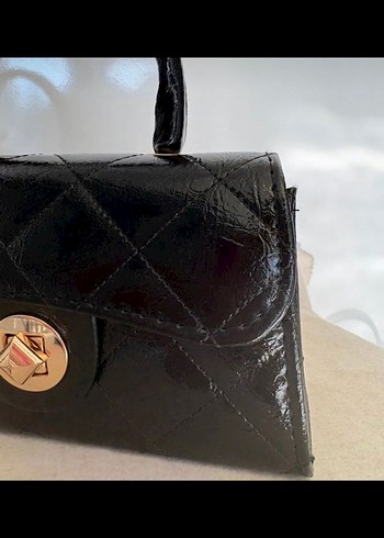 Siyah Deri Yılan Desenli Klasik Kadın Çanta - Görsel 7