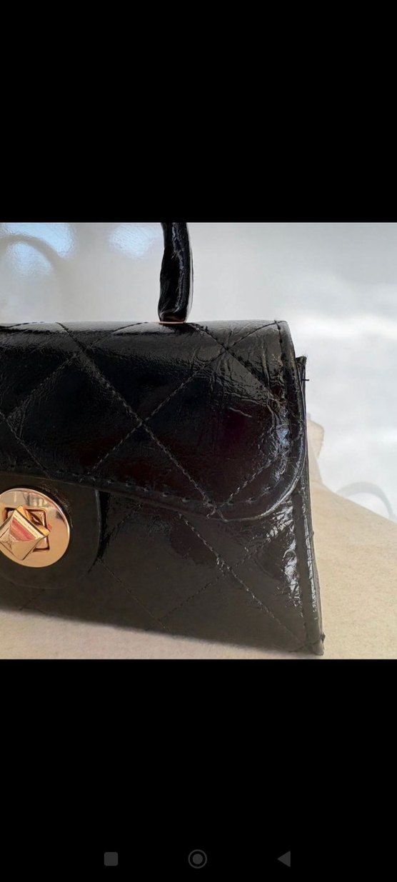 Siyah Deri Yılan Desenli Klasik Kadın Çanta - Görsel 4