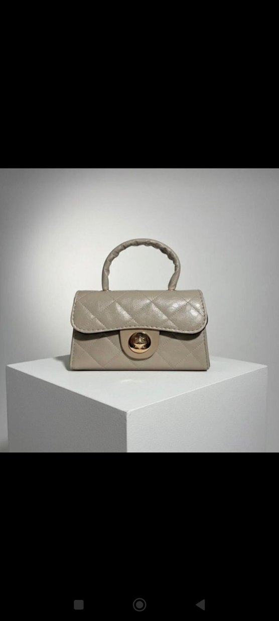 Bej Deri Klasik Kadın Çanta - Görsel 2