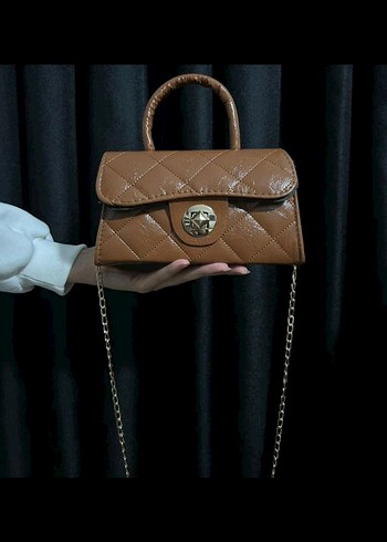 Kahverengi Deri Tokalı Kadın Çanta - Görsel 6