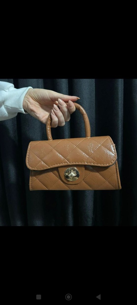 Kahverengi Deri Tokalı Kadın Çanta - Görsel 5