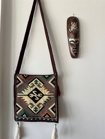 American Vintage Heybe Çanta Boho Kilim Desen