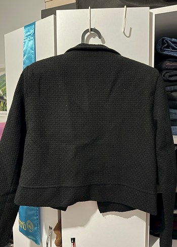 Düğmeli Siyah Kadın Blazer Ceket - Görsel 2