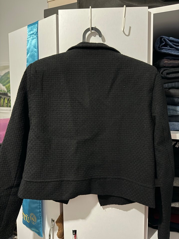 Düğmeli Siyah Kadın Blazer Ceket - Görsel 2