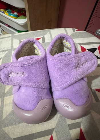 Mor Kız Çocuk Sıcak Terlikler Velcro - Görsel 2