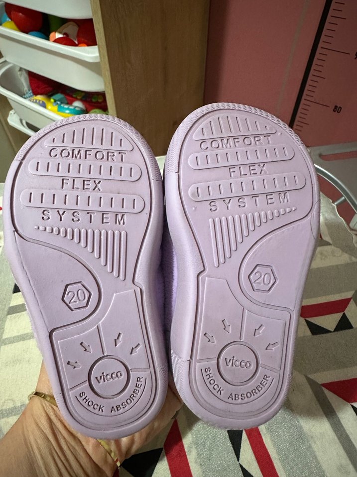 Mor Kız Çocuk Sıcak Terlikler Velcro - Görsel 3