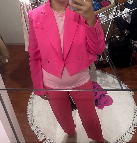 s Beden pembe Renk Pembe ceket