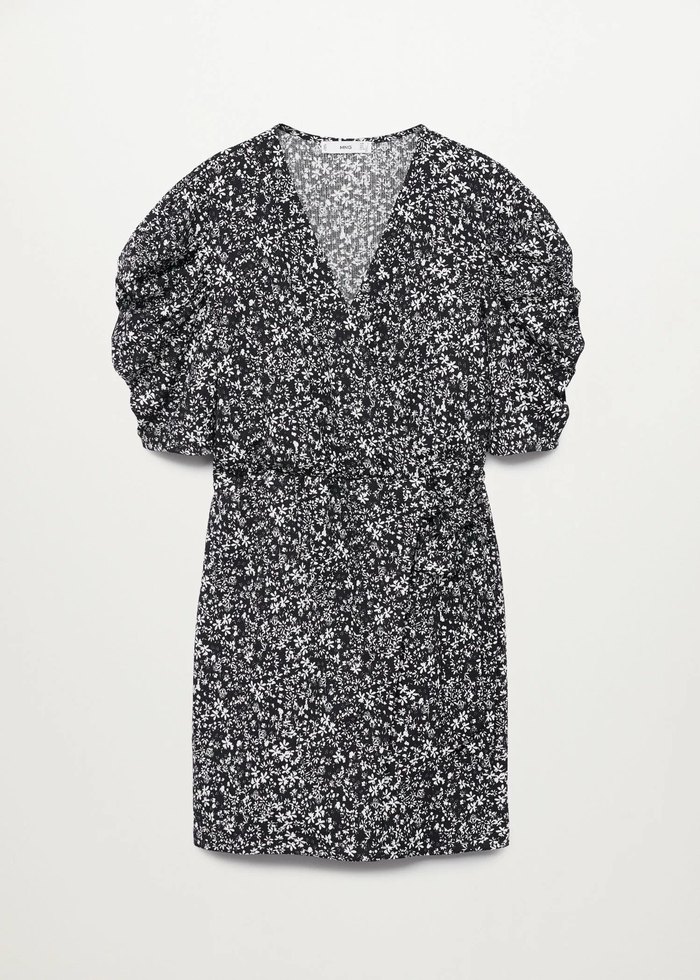 Siyah V Yaka Mini Elbise - Görsel 2