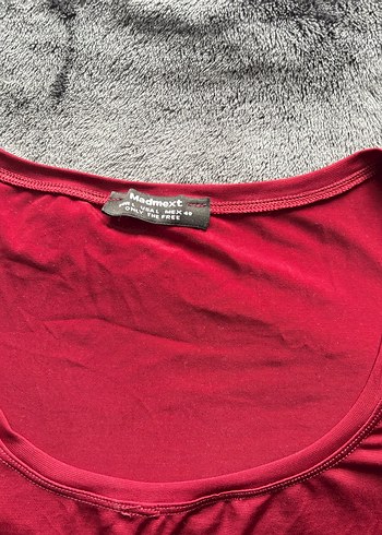 Bordo Uzun Kollu madmext Bluz - Görsel 2