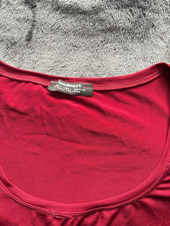 Bordo Uzun Kollu madmext Bluz - Görsel 2