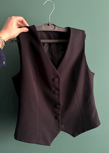 Düğmeli  Midi Kadın Yelek - Görsel 2