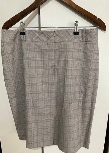 Gri Ekose Desenli etek - Görsel 3