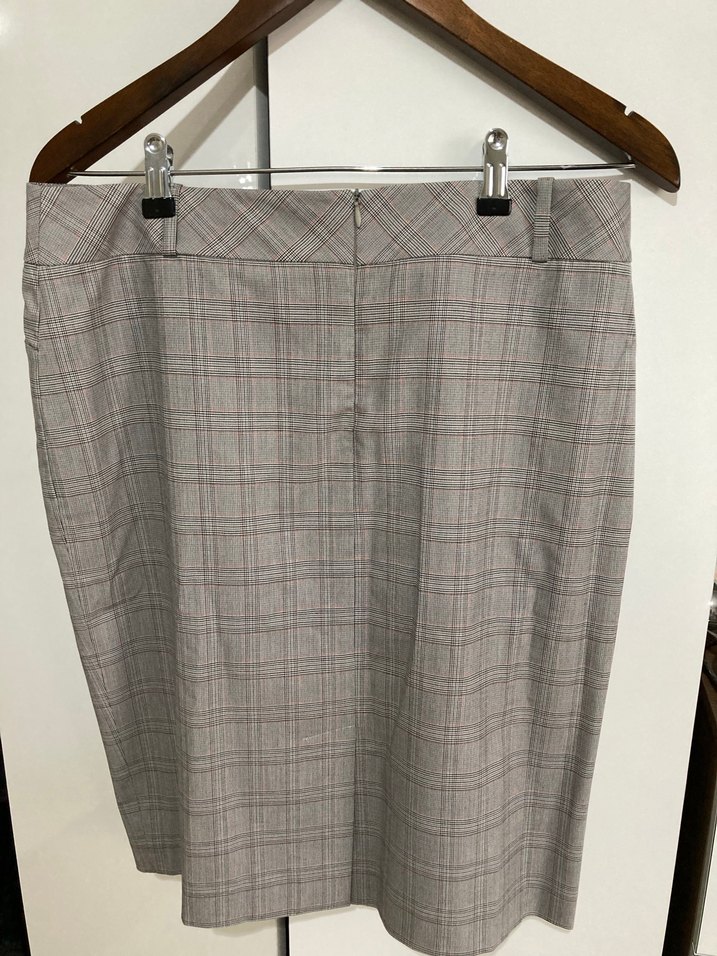 Gri Ekose Desenli etek - Görsel 3