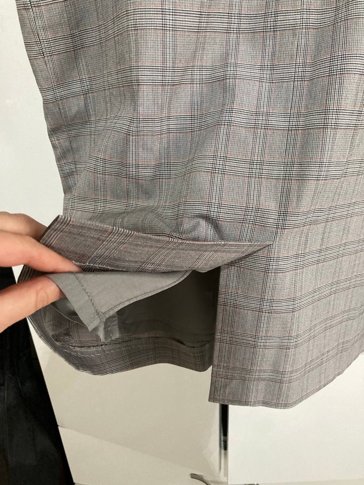 Gri Ekose Desenli etek - Görsel 5