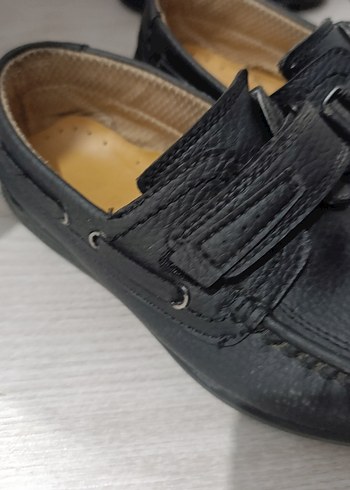 Tokalı Siyah Erkek Çocuk gerçek Deri Loafer - Görsel 5