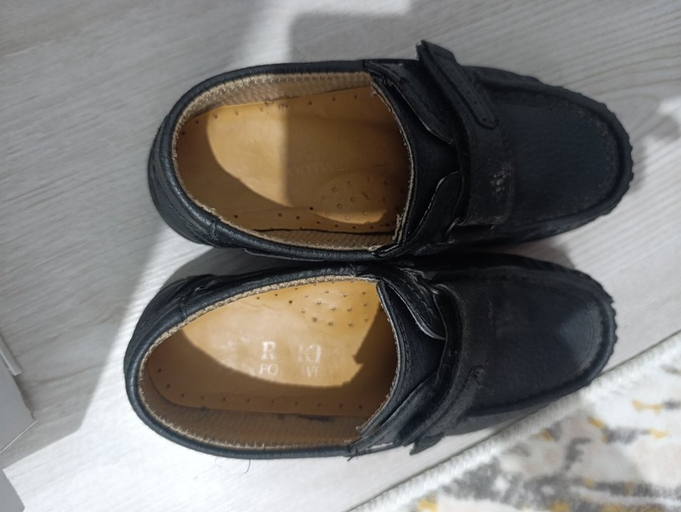 Tokalı Siyah Erkek Çocuk gerçek Deri Loafer - Görsel 3