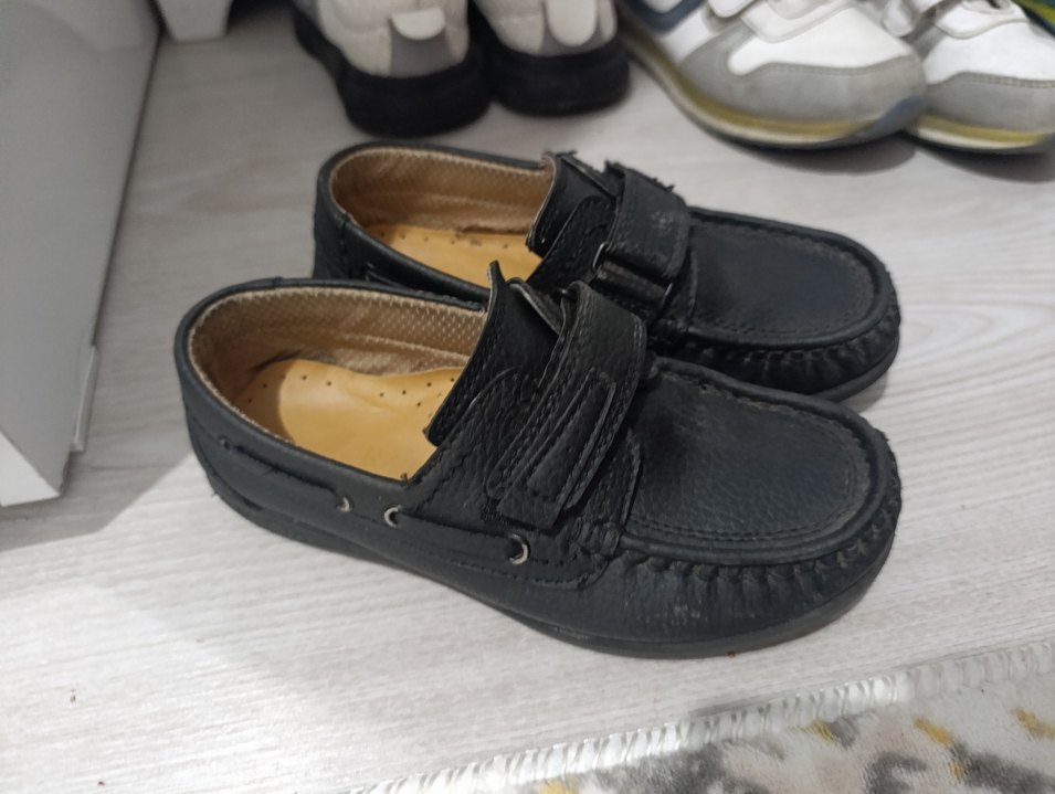 Tokalı Siyah Erkek Çocuk gerçek Deri Loafer - Görsel 2