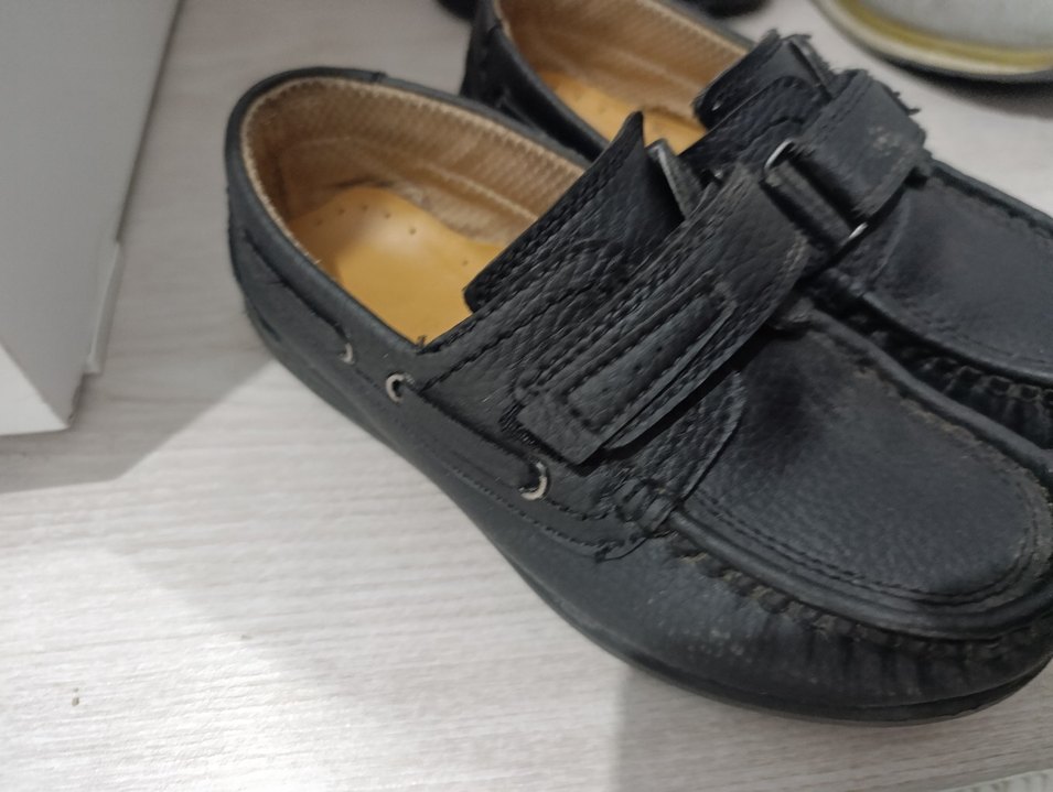 Tokalı Siyah Erkek Çocuk gerçek Deri Loafer - Görsel 5