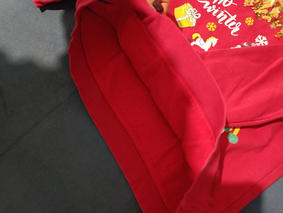 Kız Çocuk Kırmızı Baskılı Sweatshirt - Görsel 5