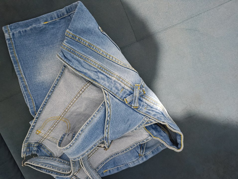 Kızlar için düğmeli mavi kot tulum - Görsel 3