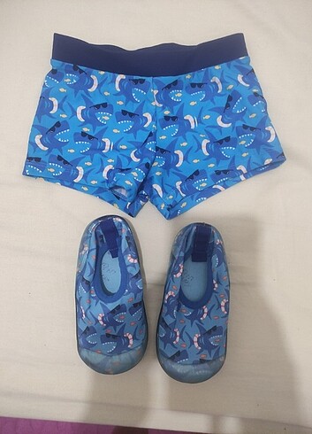Erkek çocuk yüzme şort Deniz ayakkabısı 