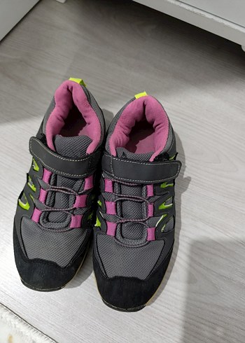 35 Beden Kız Çocuk Gri Spor Ayakkabı Velcro Bantlı