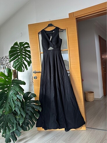 Gece elbisesi siyah uzun abiye - Görsel 7