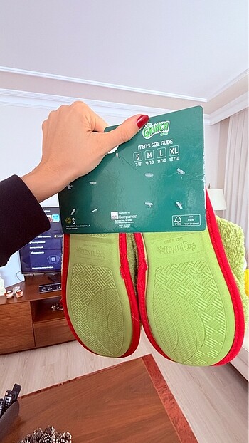 44-45 numara The grinch erkek ev terliği - Görsel 2