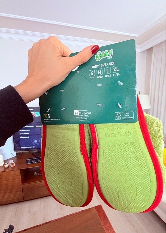 44-45 numara The grinch erkek ev terliği - Görsel 2