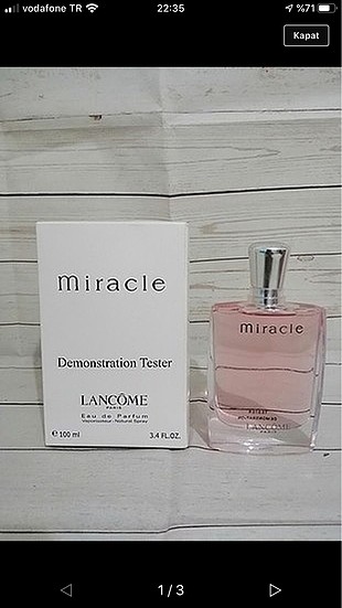 Lancome miracle orjinal tester