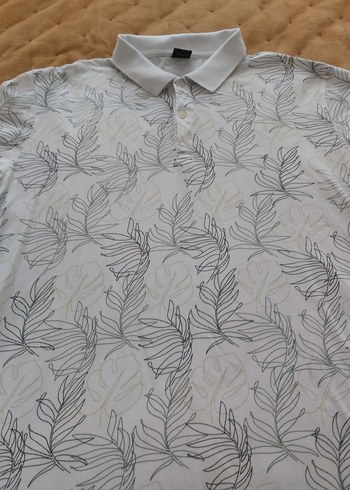 Desenli Beyaz Erkek Polo Tişört - Görsel 2