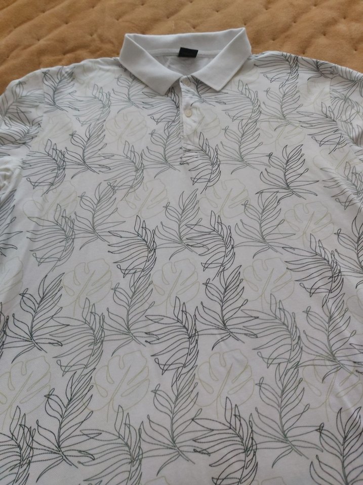 Desenli Beyaz Erkek Polo Tişört - Görsel 2