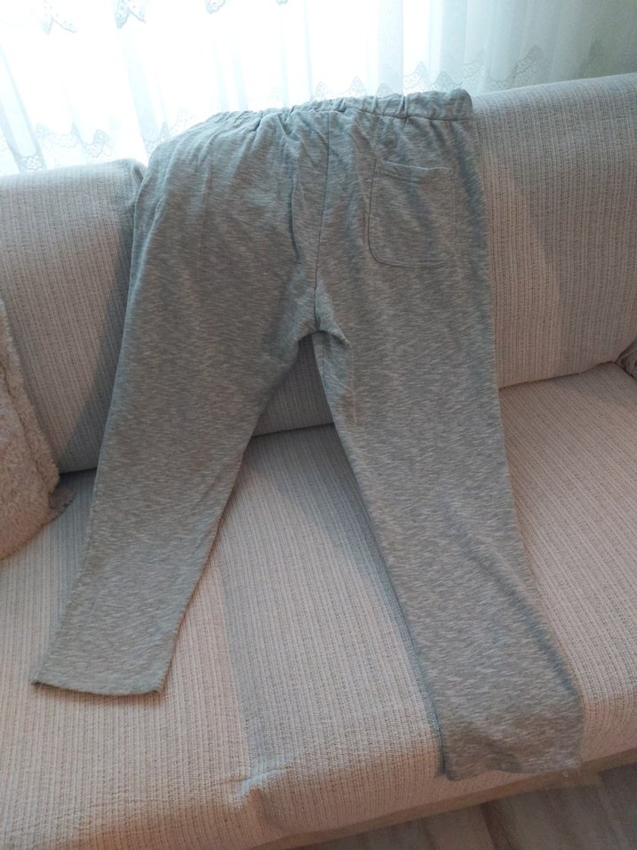 Gri Rahat Kesim Fermuarlı Erkek Eşofman Altı - Görsel 3