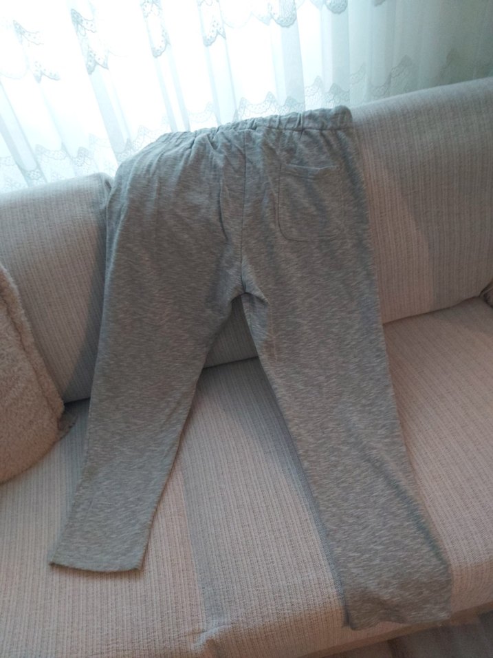 Gri Rahat Kesim Fermuarlı Erkek Eşofman Altı - Görsel 4