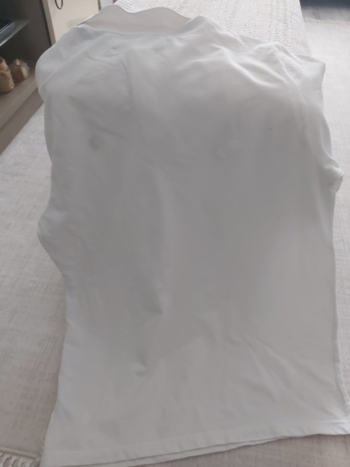 Erkek Beyaz Pamuklu Polo Yaka Tişört - Görsel 5