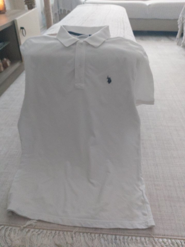 Erkek Beyaz Pamuklu Polo Yaka Tişört - Görsel 2