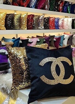 Chanel sımlı kadıfe yastık kılıfı 